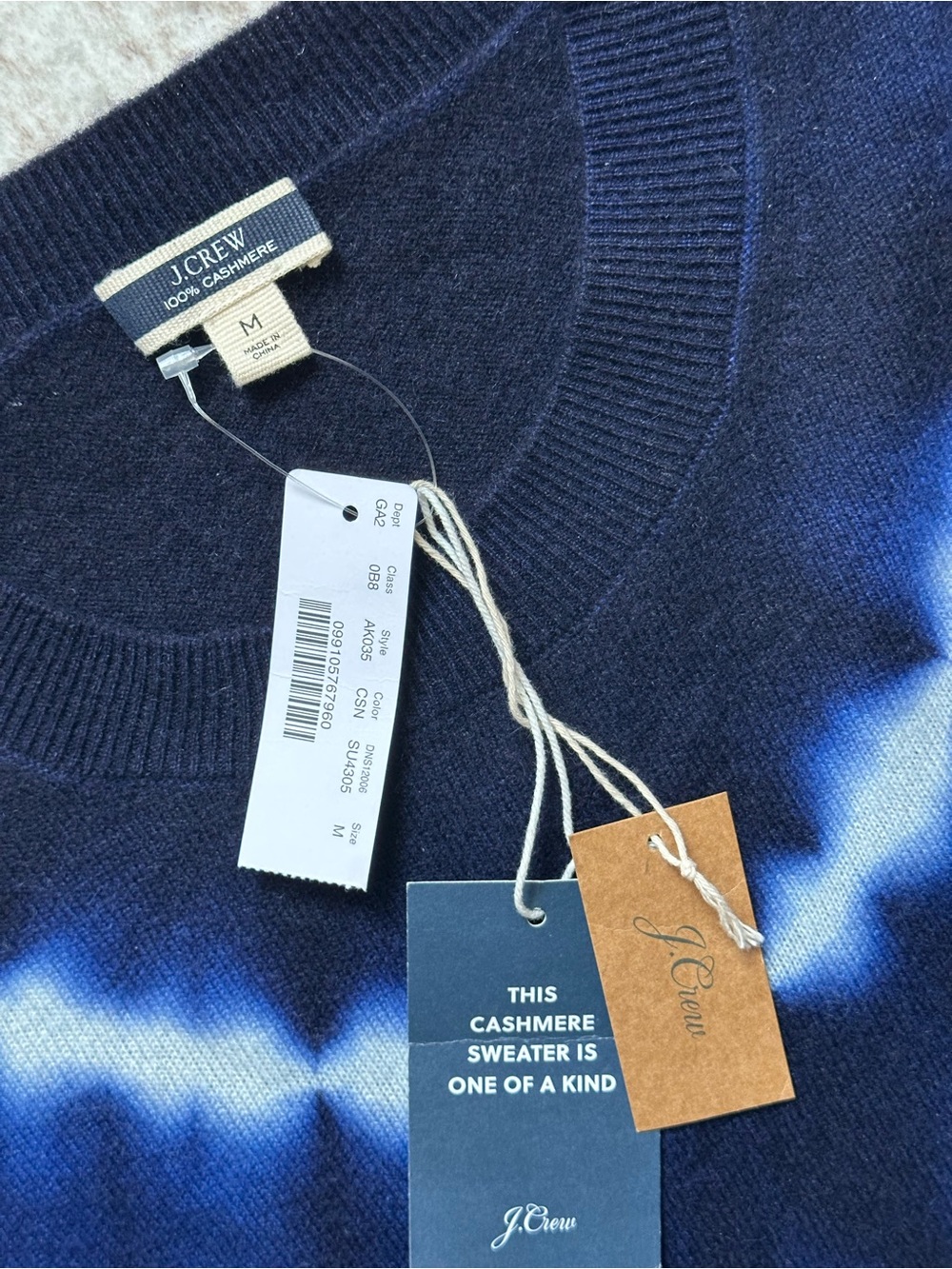 J. Crew Cashmere crewneck sweater in navy tie-dye - NTW - Picture 9 of 14